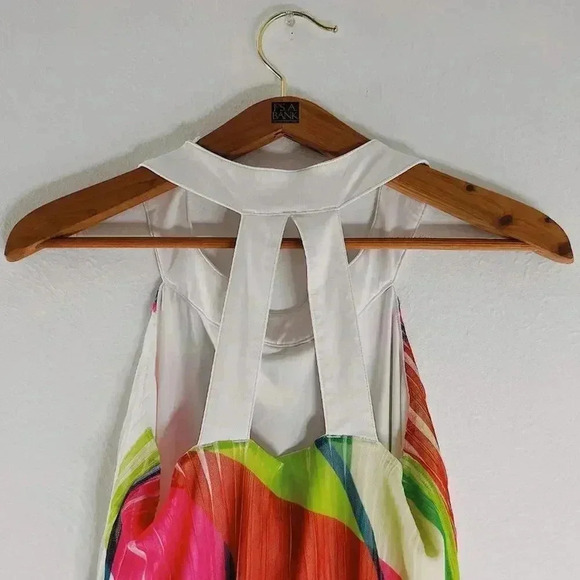 Adidas Climacool White Green Pink Geometric Flowy Workout Tank Women's Size S - Picture 5 of 7